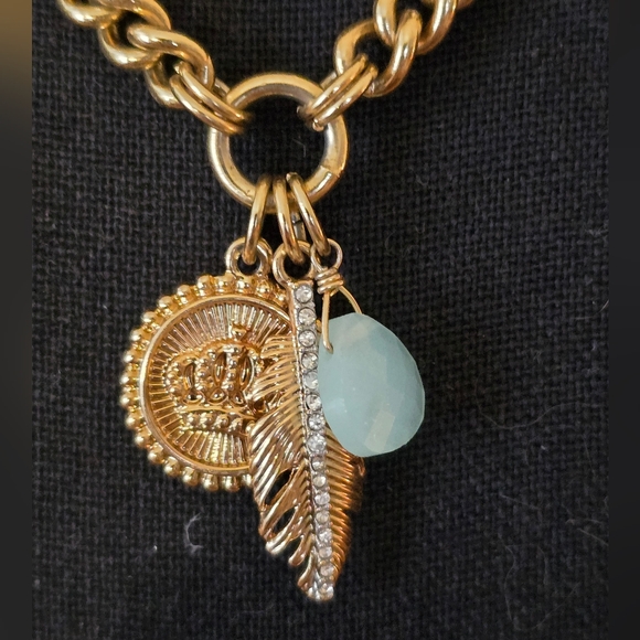 Juicy Couture Y2K Vintage Feather And Coin Charm Necklace. Like New Condition. - Picture 5 of 8